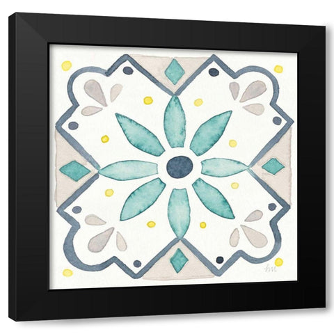 Garden Getaway Tile V White Black Modern Wood Framed Art Print with Double Matting by Marshall, Laura