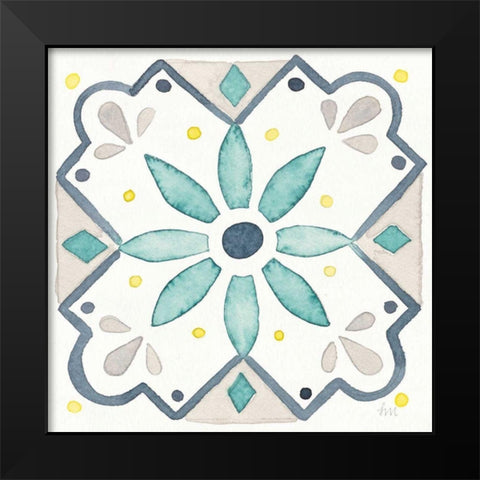 Garden Getaway Tile V White Black Modern Wood Framed Art Print by Marshall, Laura