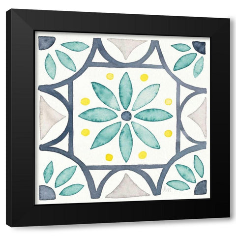 Garden Getaway Tile VIII White Black Modern Wood Framed Art Print by Marshall, Laura
