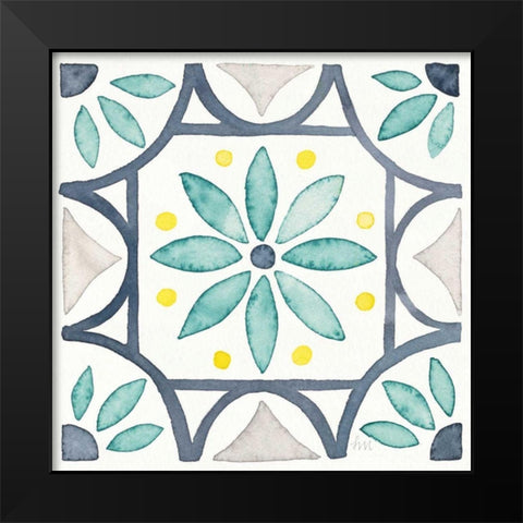 Garden Getaway Tile VIII White Black Modern Wood Framed Art Print by Marshall, Laura