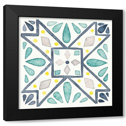 Garden Getaway Tile IX White Black Modern Wood Framed Art Print by Marshall, Laura