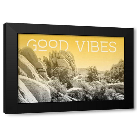Ombre Adventure I Good Vibes Black Modern Wood Framed Art Print by Urquhart, Elizabeth