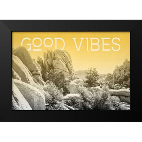 Ombre Adventure I Good Vibes Black Modern Wood Framed Art Print by Urquhart, Elizabeth