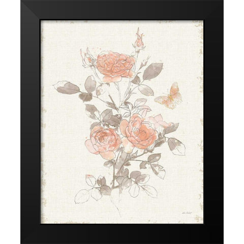 Watery Blooms II Gray Cream Black Modern Wood Framed Art Print by Pertiet, Katie