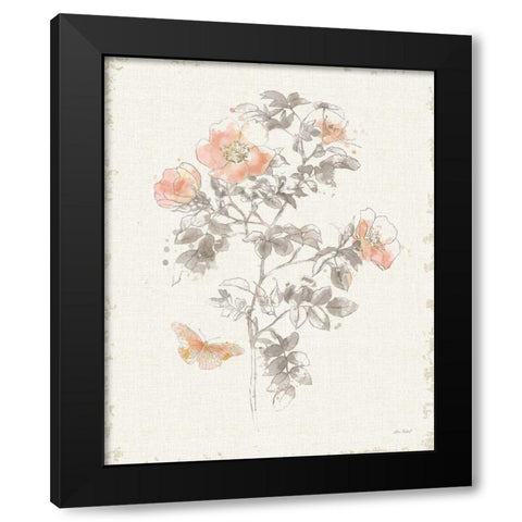 Watery Blooms III Gray Cream Black Modern Wood Framed Art Print with Double Matting by Pertiet, Katie