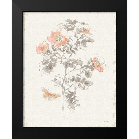 Watery Blooms III Gray Cream Black Modern Wood Framed Art Print by Pertiet, Katie