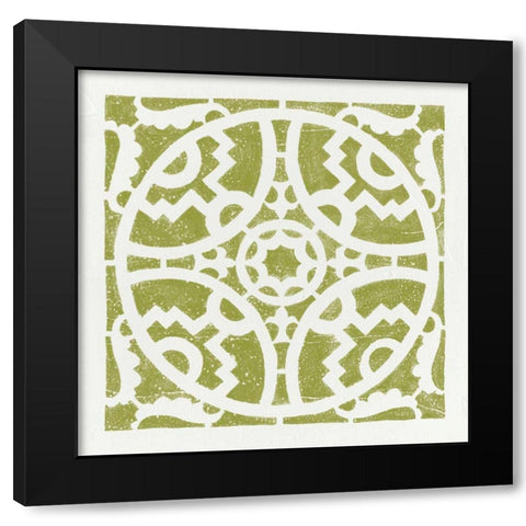 Hacienda Tile IV Black Modern Wood Framed Art Print with Double Matting by Hershey, Moira