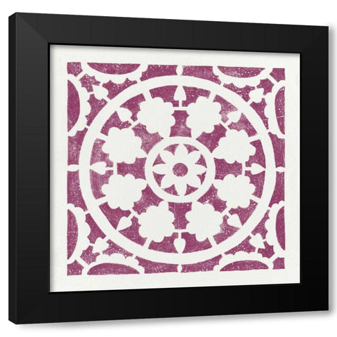Hacienda Tile VI Black Modern Wood Framed Art Print by Hershey, Moira