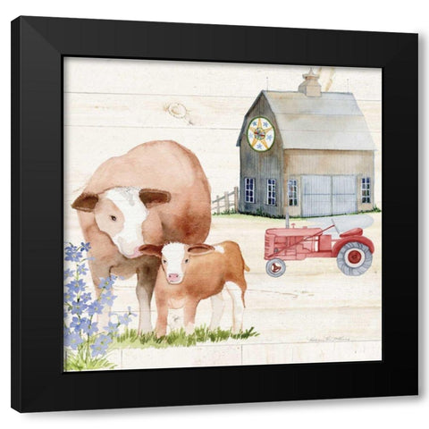 Life on the Farm I Black Modern Wood Framed Art Print by McKenna, Kathleen Parr