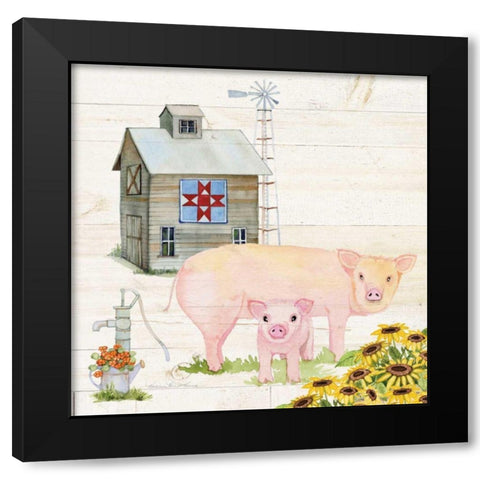 Life on the Farm III Black Modern Wood Framed Art Print by McKenna, Kathleen Parr