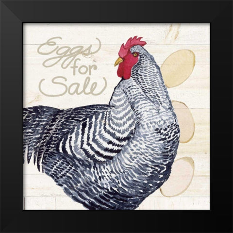 Life on the Farm Chicken I Black Modern Wood Framed Art Print by McKenna, Kathleen Parr