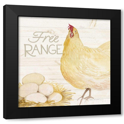 Life on the Farm Chicken IV Black Modern Wood Framed Art Print by McKenna, Kathleen Parr