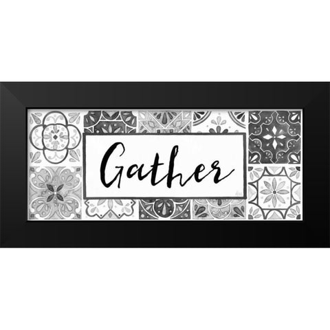 Garden Getaway Gather BW Crop Black Modern Wood Framed Art Print by Marshall, Laura