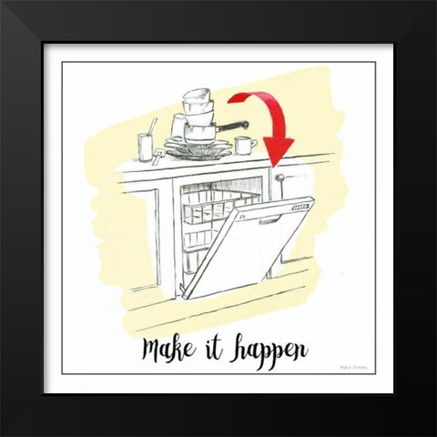 Home Improvement V with Color Script Black Modern Wood Framed Art Print by Sullivan, Myles