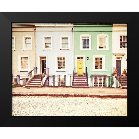 Chelsea Houses All Lined Up Black Modern Wood Framed Art Print by Bevan, Keri