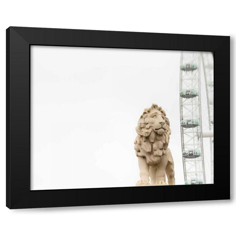 Lion of London Black Modern Wood Framed Art Print by Bevan, Keri