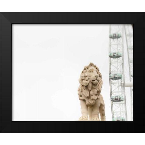 Lion of London Black Modern Wood Framed Art Print by Bevan, Keri