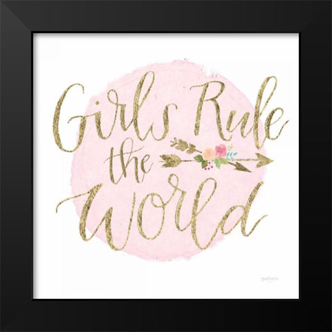 Girl Power III Black Modern Wood Framed Art Print by Jackson, Jenaya