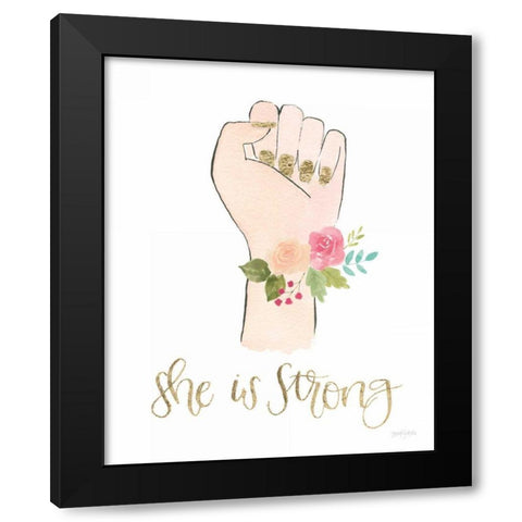 Girl Power X Black Modern Wood Framed Art Print with Double Matting by Jackson, Jenaya