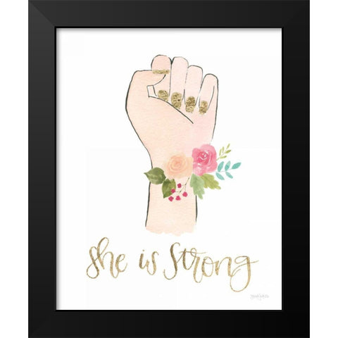 Girl Power X Black Modern Wood Framed Art Print by Jackson, Jenaya