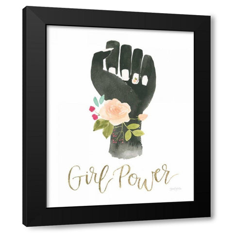 Girl Power XI Black Modern Wood Framed Art Print with Double Matting by Jackson, Jenaya