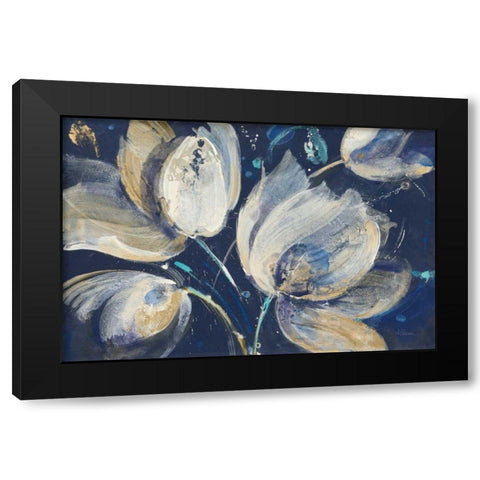 Midnight Garden Black Modern Wood Framed Art Print with Double Matting by Hristova, Albena