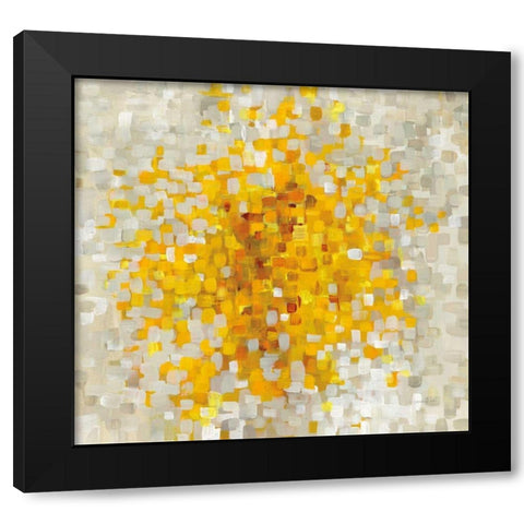 Summer Blocks Black Modern Wood Framed Art Print with Double Matting by Nai, Danhui