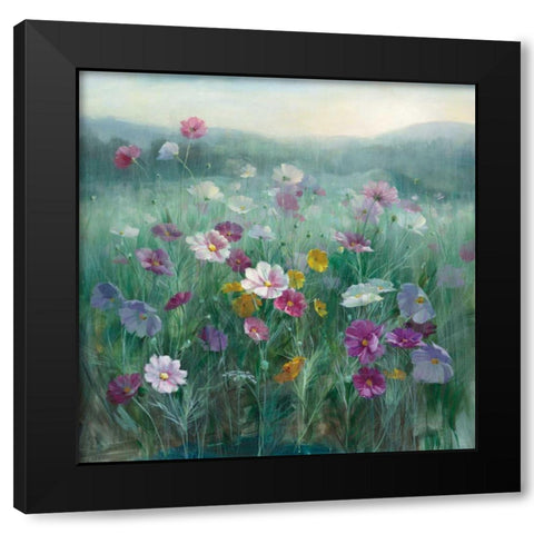 Cosmos at Dawn Black Modern Wood Framed Art Print with Double Matting by Nai, Danhui