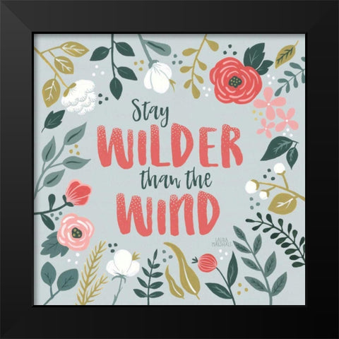 Wildflower Daydreams I Black Modern Wood Framed Art Print by Marshall, Laura