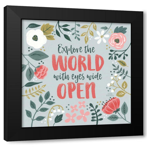 Wildflower Daydreams II Black Modern Wood Framed Art Print with Double Matting by Marshall, Laura