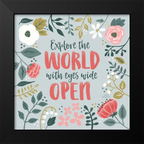 Wildflower Daydreams II Black Modern Wood Framed Art Print by Marshall, Laura