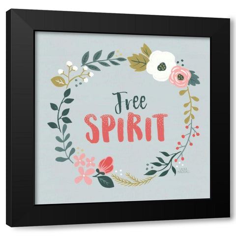 Wildflower Daydreams III Black Modern Wood Framed Art Print by Marshall, Laura