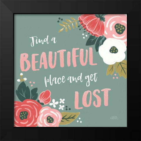 Wildflower Daydreams VIII Black Modern Wood Framed Art Print by Marshall, Laura