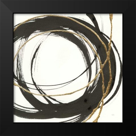 Gilded Enso II Black Modern Wood Framed Art Print by Paschke, Chris