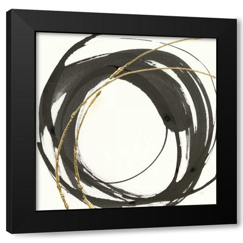 Gilded Enso IV Black Modern Wood Framed Art Print by Paschke, Chris