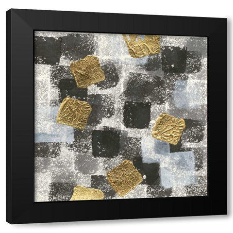 Gold Squares I Black Modern Wood Framed Art Print with Double Matting by Paschke, Chris