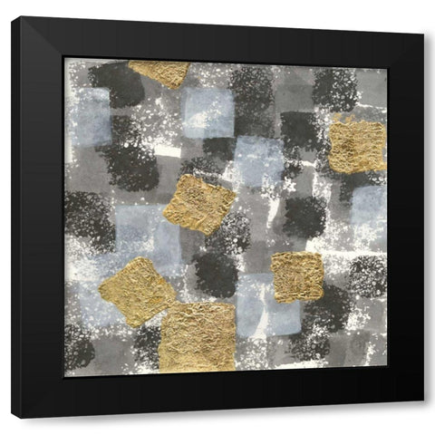 Gold Squares II Black Modern Wood Framed Art Print by Paschke, Chris