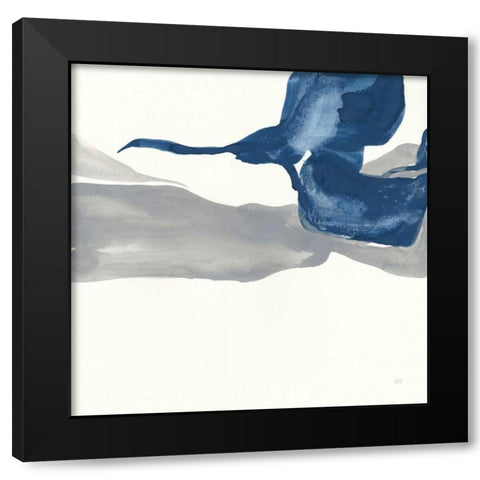 Sapphire and Gray I Black Modern Wood Framed Art Print by Paschke, Chris