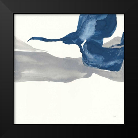 Sapphire and Gray I Black Modern Wood Framed Art Print by Paschke, Chris