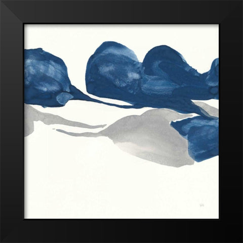 Sapphire and Gray II Black Modern Wood Framed Art Print by Paschke, Chris