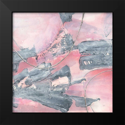 Whitewashed Blush III Black Modern Wood Framed Art Print by Paschke, Chris