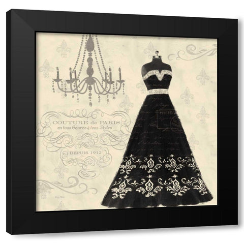 French Couture II Reverse Black Modern Wood Framed Art Print by Adams, Emily
