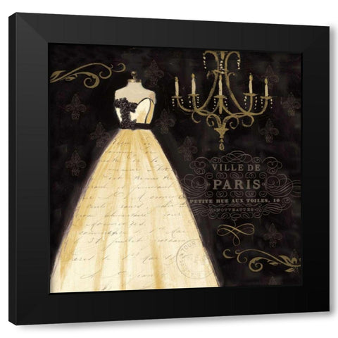 French Couture I Gold 18x18 Black Modern Wood Framed Art Print by Adams, Emily