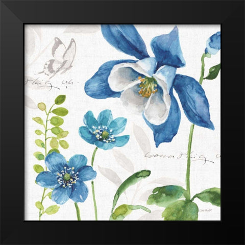 Blue and Green Garden III Black Modern Wood Framed Art Print by Audit, Lisa