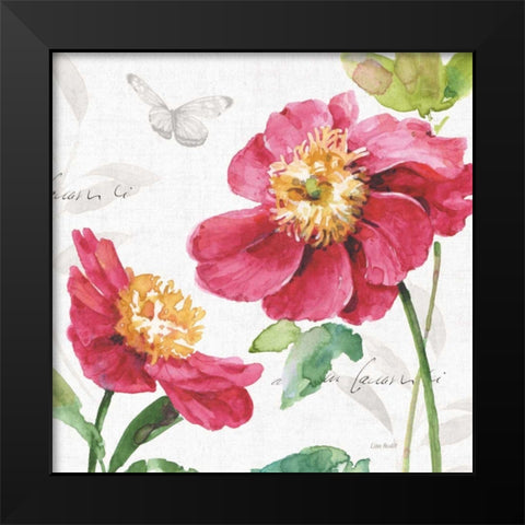 Pink Garden III Black Modern Wood Framed Art Print by Audit, Lisa