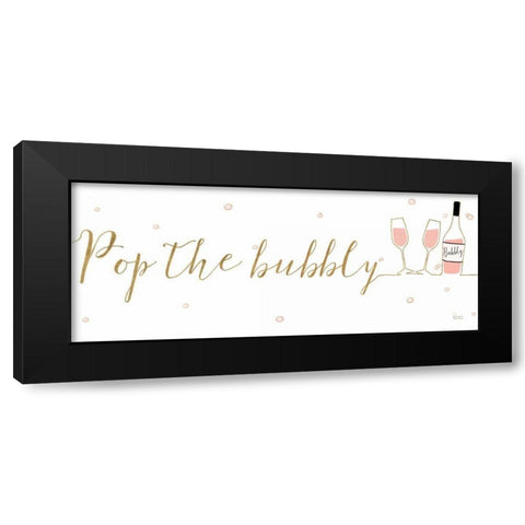 Underlined Bubbly III Black Modern Wood Framed Art Print by Charron, Veronique