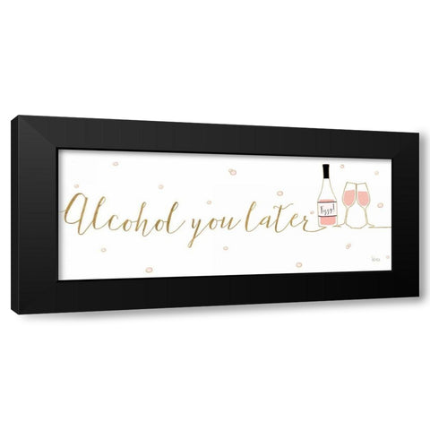 Underlined Bubbly IV Black Modern Wood Framed Art Print with Double Matting by Charron, Veronique