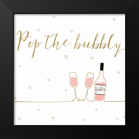 Underlined Bubbly VII Black Modern Wood Framed Art Print by Charron, Veronique