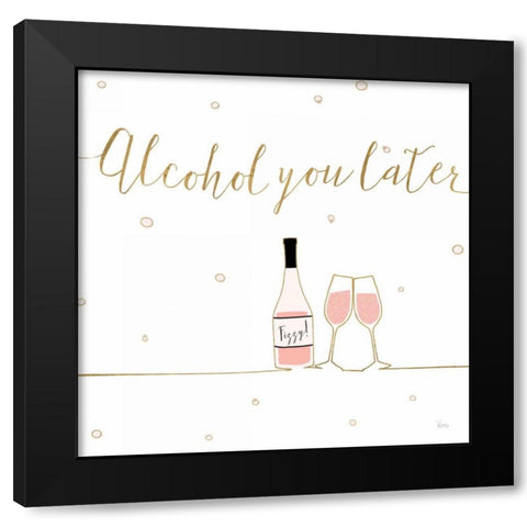 Underlined Bubbly VIII Black Modern Wood Framed Art Print by Charron, Veronique