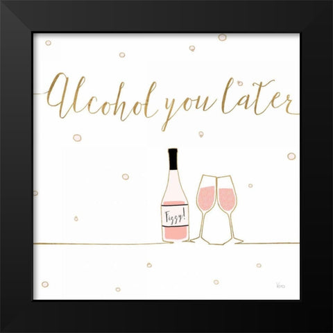 Underlined Bubbly VIII Black Modern Wood Framed Art Print by Charron, Veronique